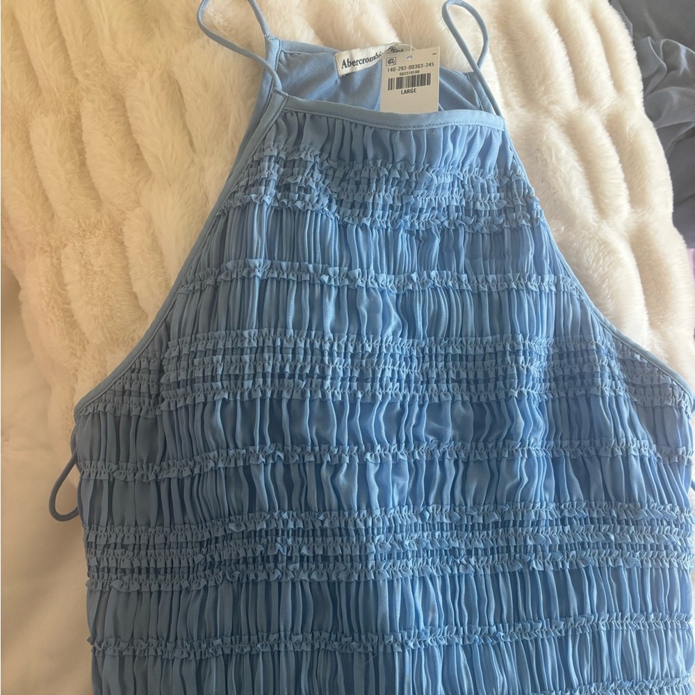 NWT Abercrombie Blue Smocked Halter Top
